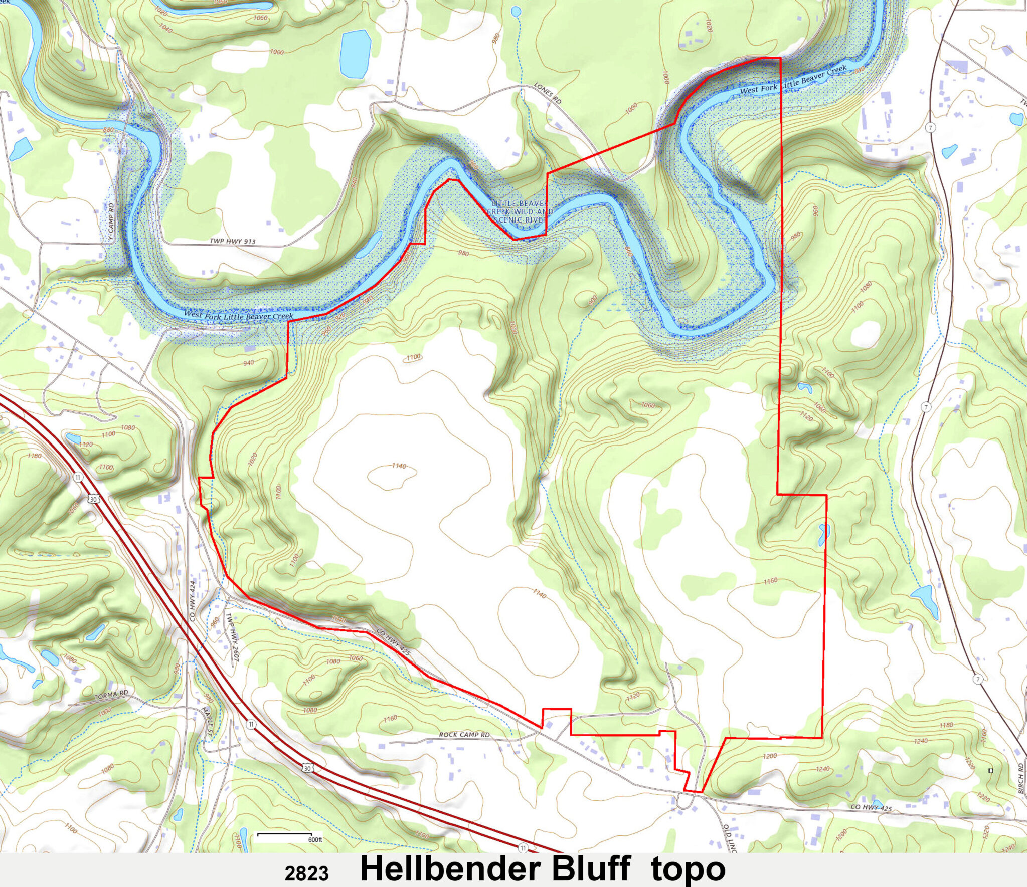 q Hellbender Bluff – Ohio Hunting Maps – 1400+ page Map Guide to Public ...